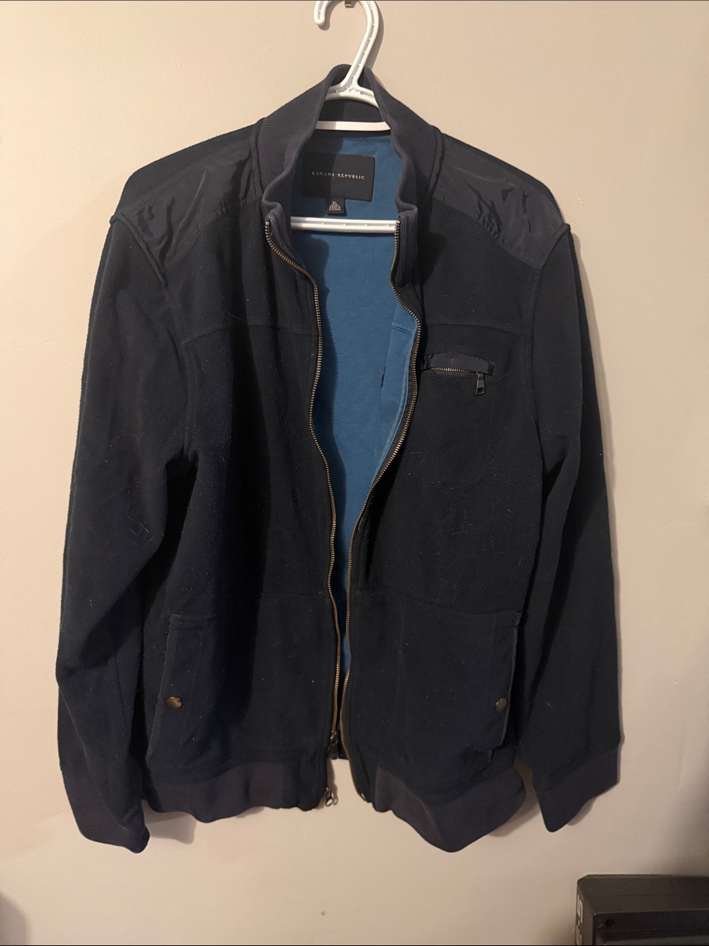 Banana Republic Men's Dark Navy Zip Front Shirt Jacket
